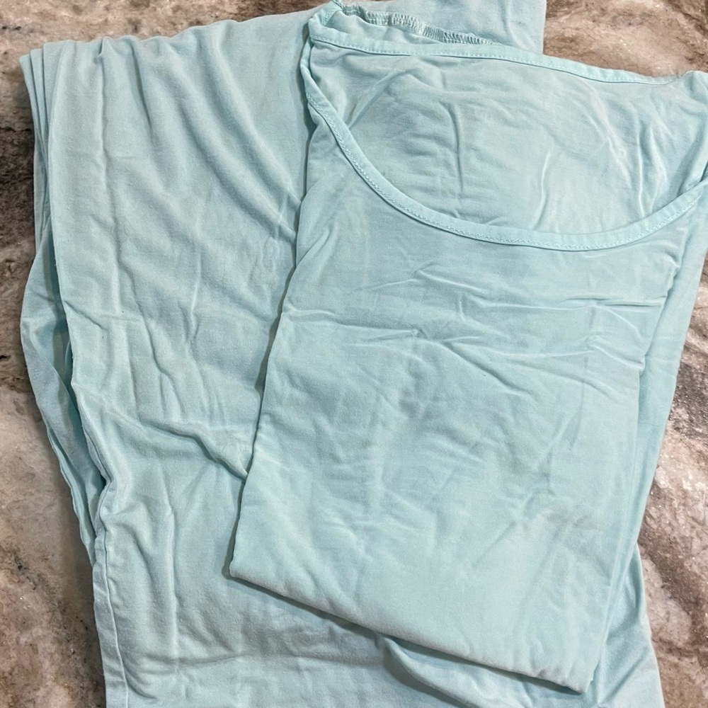 Powder blue bamboo sleep set